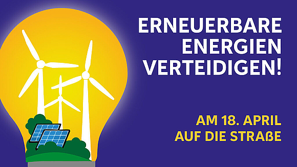Banner mit Werbung für die Demonstration