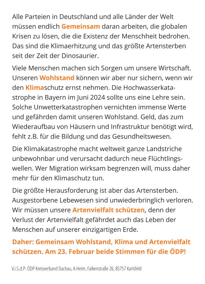 Text meines Werbeflyers